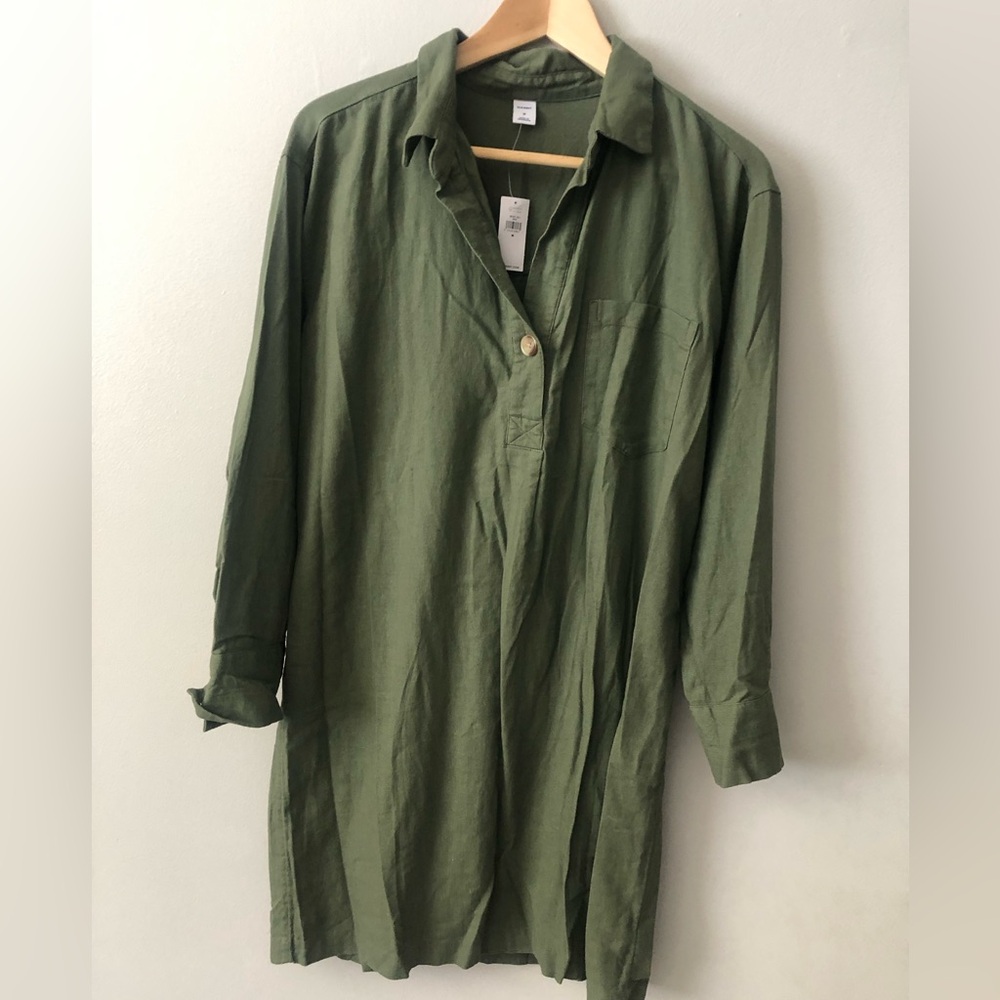 Old Navy Linen Blend Tunic Shirtdress